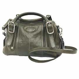 Borsa a mano/borse a spalla in pelle khaki Tod's