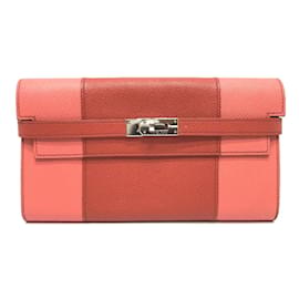 Cartera Kelly Flag Long Epsom en Rosa de Hermès