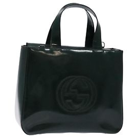 Bolso de Mano GUCCI Esmalte Verde Plata 000 1013 0504 Auth bs28278