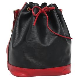 LOUIS VUITTON Bolsa de Ombro Epi Noe Bicolor Preto Vermelho M44017 LV Auth 133055