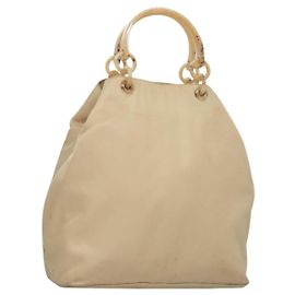PRADA Borsa a mano in nylon beige argento autentica bs28225