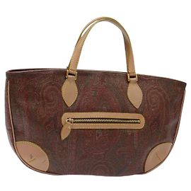 Borsa Tote ETRO in PVC marrone e oro Auth am8891