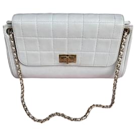 borsa a spalla/crossbody Mademoiselle in pelle di agnello cioccolato vintage 2002 Chanel