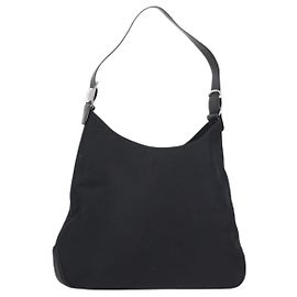 Borsa a Spalla Vala in Nylon Nero e Argento di Salvatore Ferragamo Auth bs27290