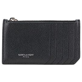 Saint Laurent Black Leather Coin Purse