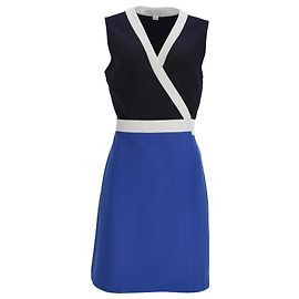 Vestido Mini Wrap Gracie Bow en Viscosa Azul de Diane Von Furstenberg