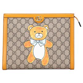Gucci EXO KAI GG Supreme Teddy Bear PVC Clutch Limited