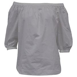 Blusa Off-The-Shoulder de Algodón Blanco de Theory