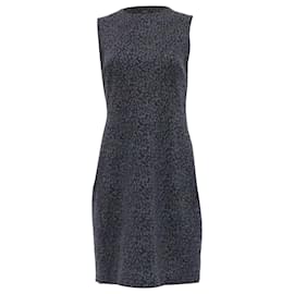 Akris Gemustertes Mini Shift Kleid aus Grauer Wolle