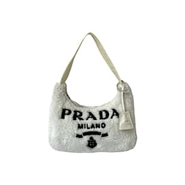 Borsa a mano mini triangolo logo Terry di Prada