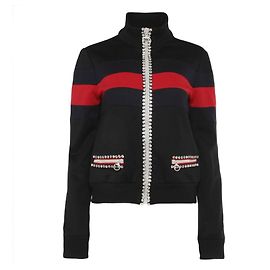 Gucci Bomberjacke Schwarz mit Kristallen