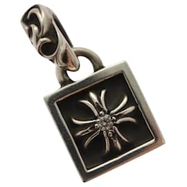 Pendente Chrome Hearts Framed CH Plus 1 Diamante Top Ag925 Argento Auth 132981M