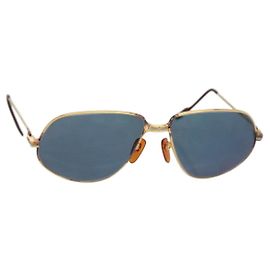 CARTIER Sonnenbrille Metall Blau Auth am8889