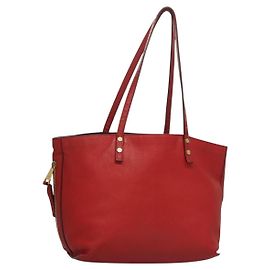 Chloé Chloe Dylan Tote Bag aus Leder Rot Gold Auth am8898