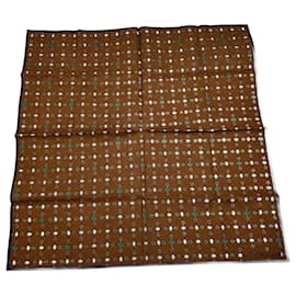 Sciarpa monogramma Horsebit vintage Gucci marrone bianco