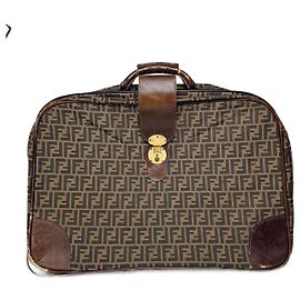 Maleta vintage Fendi monograma FF marrón