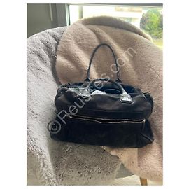 Borsa vintage Christian Louboutin in suede nero