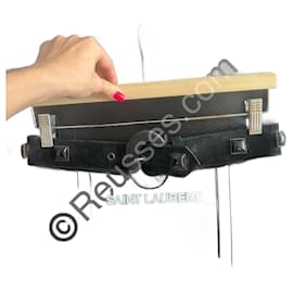 Ceinture noire Yves Saint Laurent cuir 90 cm
