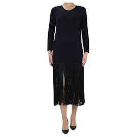 Navy-blaues Fransen-Kleid - Größe UK 10 - Céline