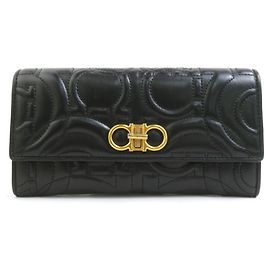 Cartera larga de cuero Gancini Salvatore Ferragamo