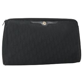 Borsa clutch in tela Trotter Christian Dior nera Auth ep10093