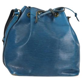 LOUIS VUITTON Borsa a Spalla Petit Noé Epi Blu M44105 LV Auth 134536