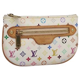 LOUIS VUITTON Pochette MM Monograma Multicolor Blanco M60028 LV Auth 136306