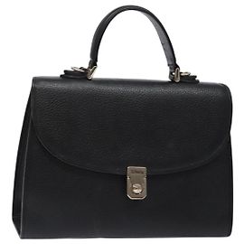 Autre Marque Burberry Handtasche aus schwarzem Leder mit Gold Auth 134000