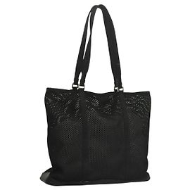 Bolso Tote Prada de nylon negro plateado auténtico bs28227