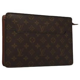 LOUIS VUITTON Pochette Masculina Monogram Bolsa de Mão M51795 LV Auth 134045