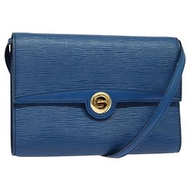 LOUIS VUITTON Epi Pochette Arche Shoulder Bag Blue M52575 LV Auth 135621