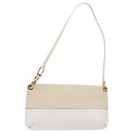 Bolso de mano Salvatore Ferragamo de cuero patentado beige dorado Auth sw1286