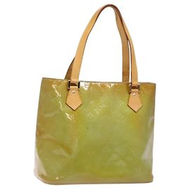 LOUIS VUITTON Borsa a Mano Monogram Vernis Houston Blu Baby M91005 LV Auth 135883
