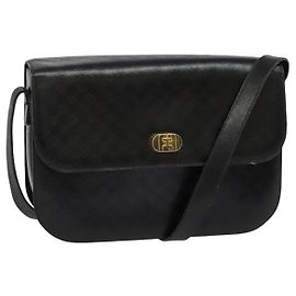 Borsa a Spalla Salvatore Ferragamo in Pelle Nera Oro Auth sw1109
