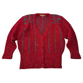 Suéter de lana vintage Dior rojo M