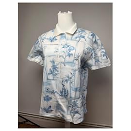 Polo Vintage Dior Azul Blanco M