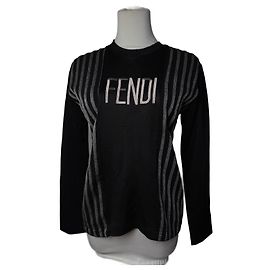 Vintage Fendi Polyester gestreifter Pullover M