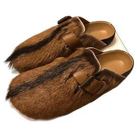 Zoccoli Isabel Marant Mirvin in Pelliccia Marrone Nero