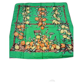 Sciarpa di seta Hermès Lemon & Orange 1962 verde