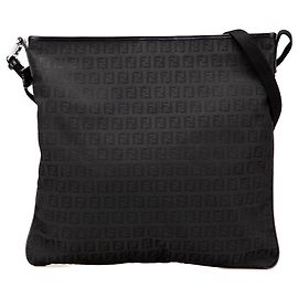 Sac en toile Zucchino noir Fendi à bandoulière
