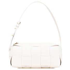 Bottega Veneta White Small Lambskin Intrecciato Brick Cassette