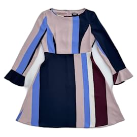 Max & Co Gestreiftes A-Linien-Kleid mit langen Ärmeln