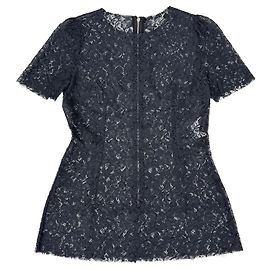 Top in pizzo navy a maniche corte Dolce & Gabbana