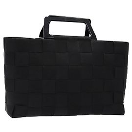 Bolsa de mão Salvatore Ferragamo em lona preta e prata autêntica sw1281