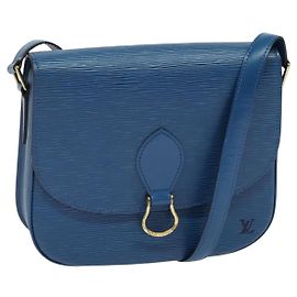 LOUIS VUITTON Epi Saint Cloud GM Schultertasche Toledo Blau M52195 LV Auth ep9912