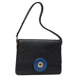 LOUIS VUITTON Bolsa de Ombro Free Run Bicolor Preta Azul M52415 LV Auth 134034