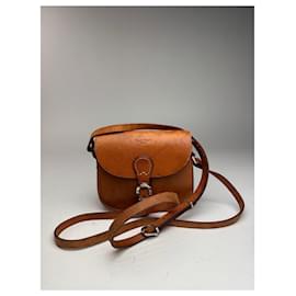 Borsa a tracolla in pelle marrone Courreges Paris vintage