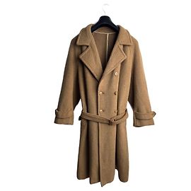 Yves Saint Laurent Wollmantel beige Doppelreiher