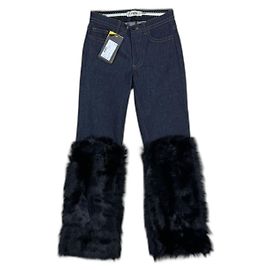 Jeans Fendi de piel de cordero azul marino
