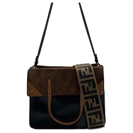 Borsa a tracolla Fendi Flip nera in pelle